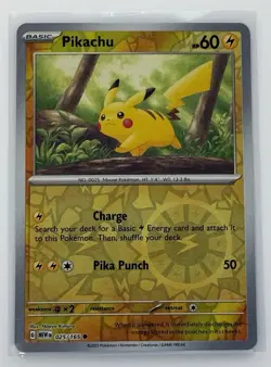 Pokemon Pikachu 025/165 Reverse Holo Scarlet & Violet 151 Basic English Card - Image 1