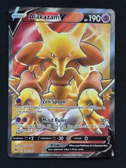 Pokemon Alakazam V 172/185 Vivid Voltage Ultra Rare Full Art Holo 190 HP Basic - Image 1