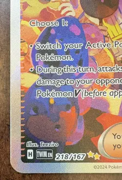Pokemon TCG Kieran Scarlet & Violet-Twilight Masquerade 218/167 Holo Special... - Image 3