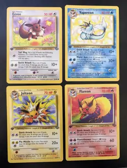 Pokemon Eevee 1st Edition Jungle Card Lot Vaporeon Jolteon Flareon Non-Holo NM - Image 1