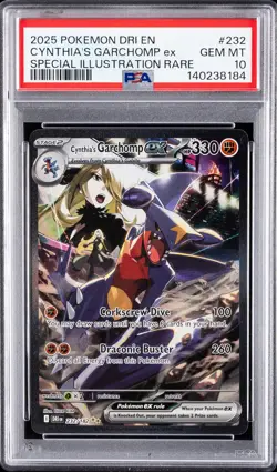2025 POKEMON DRI EN-DESTINED RIVALS #232 CYNTHIA'S GARCHOMP EX PSA 10 - Image 1