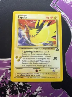 2000 WOTC POKEMON MOVIE ZAPDOS #23 NON-HOLO BLACK STAR PROMO AOKI ERROR - Image 1
