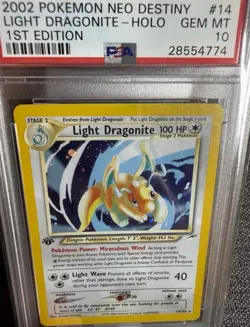 Pokemon TCG Light Dragonite Neo Destiny Holo 1st Edition 14/105 PSA 10 - Image 2