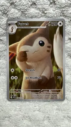 Pokemon TCG Furret 168/159 Journey Together Full Art Holo IR NM Free Ship - Image 1