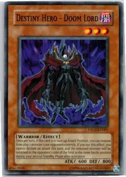 Destiny Hero - Doom Lord #DP05-EN001 Yugioh Lightly played Unlimited - Image 1