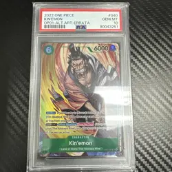 2022 KIN'EMON One Piece OP01 Pre-Errata ENGLISH ALT ART OP01-040 SR PSA 10 GM - Image 1