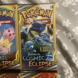 Pokemon Sun & Moon Cosmic Eclipse (4) 3-Card Booster Packs Art Set 2019 Sealed - Image 4