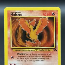 Moltres - 27/62 - Pokemon Fossil Unlimited Rare Card WOTC Vintage - Image 2
