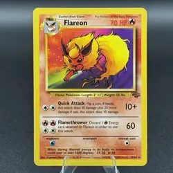 Pokemon TCG Flareon Card 19/64 Jungle Unlimited Rare Non-Holo NM - Image 1