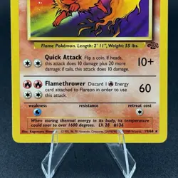 Pokemon TCG Flareon Card 19/64 Jungle Unlimited Rare Non-Holo NM - Image 3