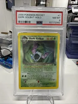 2000 Pokemon Team Rocket Dark Golbat Holo #7/82 PSA 8 - Image 1
