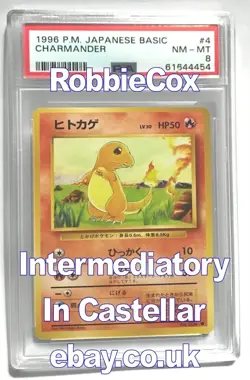 1996 Pokemon Japanese Basic 4 CHARMANDER – PSA NM-MT 8 - Image 1