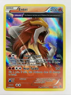 Pokemon TCG Ancient Origins Entei Full Art Holo Rare 15/98 LP - Image 1