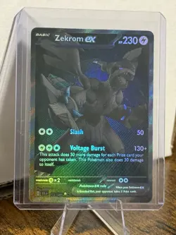 Pokemon Black Bolt Zekrom EX Black White Rare 172/086 Pack Fresh - Image 1