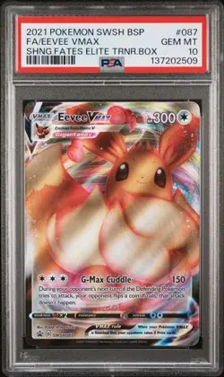 2021 POKEMON SWSH BLACK STAR PROMO #087 FULL ART/EEVEE VMAX PSA 10 - Image 1