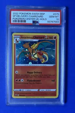 2022 Pokemon Swsh BSP Sp Delivery Charizard Pokemon Center UK Holo #075 PSA 10 - Image 1