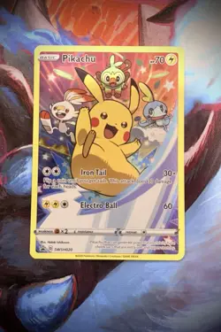 Pokemon Pikachu Promo Holo SWSH020 Sword & Shield 70 HP Iron Tail Electro Ball - Image 1