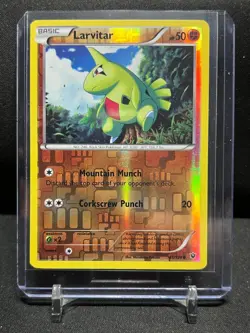 Larvitar 41/124 Reverse Holo Pokemon 2016 Fates Collide LP - Image 1