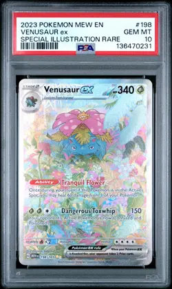 2023 POKEMON MEW EN-151 SPECIAL ILLUSTRATION RARE #198 VENUSAUR EX PSA 10 - Image 1