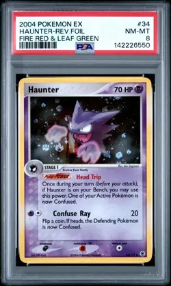 Pokemon PSA 8 Near Mint Haunter Reverse Holo 34/112 Fire Red & Leaf Green - Image 1