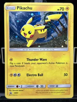 Pokemon - Pikachu SM81 Cosmo Holo Promo Sun & Moon HP - Image 3