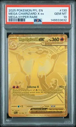 2025 POKEMON EN-PHANTASMAL FLAMES MEGA HYPER RARE MEGA CHARIZARD X EX 130 PSA 10 - Image 1