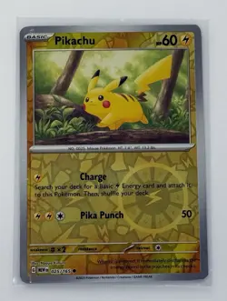 Pokemon Pikachu 025/165 Reverse Holo Scarlet & Violet 151 English Card - Image 1