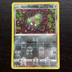 Galarian Stunfisk 127/196 Pokemon Lost Origin SWSH Reverse Holo Uncommon Card NM - Image 1