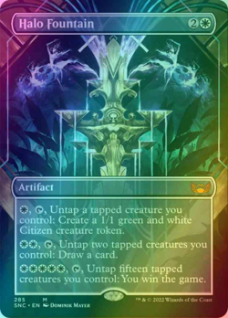 1x FOIL Halo Fountain Borderless Streets of New Capenna NM MTG - Image 1
