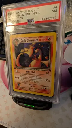 Pokemon Dark Charizard Team Rocket 1st Edition Holo Rare #4 PSA 7 - Image 4