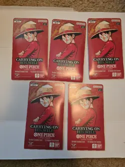 One Piece OP-13 CARRYING ON HIS WILL Sleeved Booster Packs Lot Of 5 English 5x - Image 1
