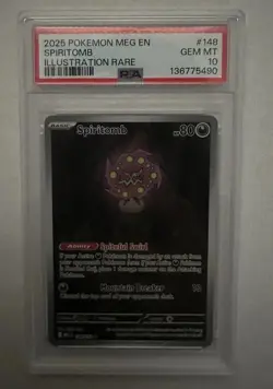 Pokemon TCG Spiritomb Mega Evolution Holo Card 148/132 Illustration Rare PSA 10 - Image 1