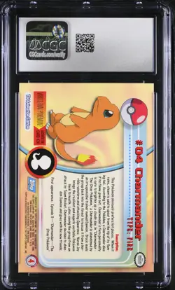 CGC 8 Charmander Topps 1999 Series 1 4 Rainbow Foil Pokemon Card - Image 2
