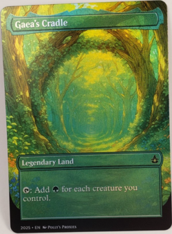 Gaea's Cradle FOIL Proxy Playtest Card with Custom Anime Illustrated Art Design - Image 1