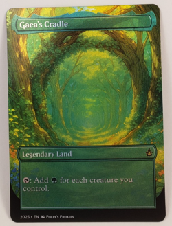 Gaea's Cradle FOIL Proxy Playtest Card with Custom Anime Illustrated Art Design - Image 3