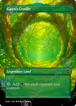 Gaea's Cradle FOIL Proxy Playtest Card with Custom Anime Illustrated Art Design - Image 5