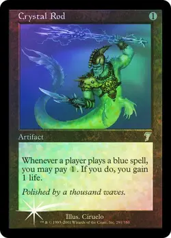 7th Edition MTG FOIL Crystal Rod Magic - Image 1