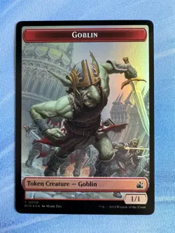 MTG Goblin Wurm FOIL Ravnica Remastered (RVR) Double Sided Token Unplayed - Image 1