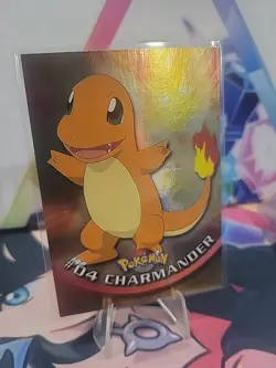 1999 Topps Pokemon Holo Foil Charmander #04 1st Printing Blue Logo NM - Image 1