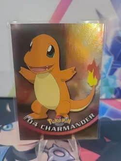1999 Topps Pokemon Holo Foil Charmander #04 1st Printing Blue Logo NM - Image 2