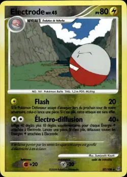 Electrode 37/100 reverse Holo Diamant Perle Tempete carte Pokemon FR - Image 1