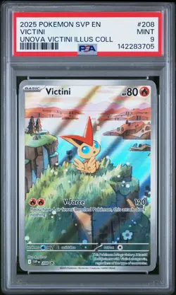 2025 POKEMON SVP EN-SV BLACK STAR PROMO #208 VICTINI PSA 9 - Image 1