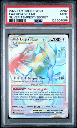 2022 POKEMON SWORD & SHIELD SILVER TEMPEST SECRET FULL ART/LUGIA VSTAR PSA 9 - Image 1
