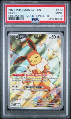 2025 POKEMON SVP EN-SV BLACK STAR PROMO #173 EEVEE PSA 9 - Image 1