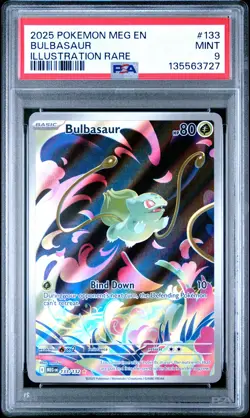 2025 POKEMON MEG EN-MEGA EVOLUTION ILLUSTRATION RARE #133 BULBASAUR PSA 9 - Image 1