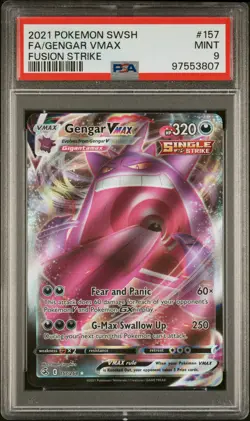 2021 POKEMON SWORD & SHIELD FUSION STRIKE #157 FULL ART/GENGAR VMAX PSA 9 - Image 1