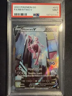 Pokemon TCG Mewtwo V Full Art Holo Ultra Rare Card 072/078 Pokemon Go PSA 9 - Image 1