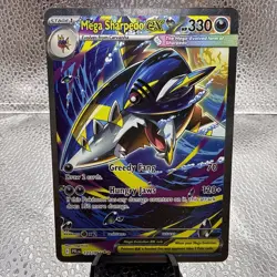 Pokemon Mega Sharpedo EX Holo Stage 1 Card 127/094 HP330 English TCG - Image 1