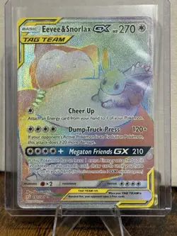 Pokemon Team Up Eevee and Snorlax GX 191/181 Ultra Rare Full Art Holo NM - Image 1