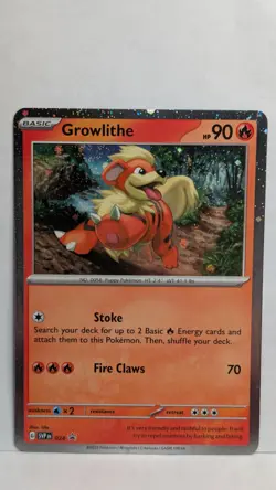 Growlithe Pokemon Scarlet & Violet SVP 024 Cosmos Holo Black Star Promo NM - Image 1